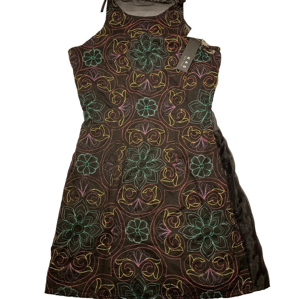 Kas New‎ York Sleeveless Shift Dress Womens Size Small Cut Out Lined Whimsy. K45